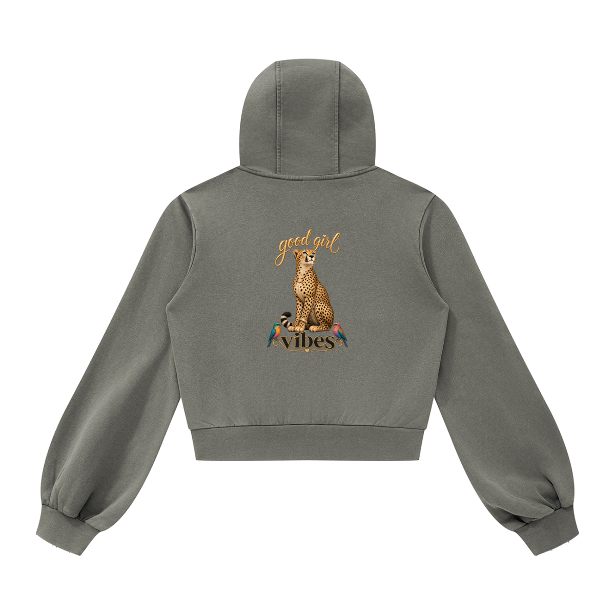 Good Girl Cheetah Zip Hoodie