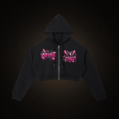 BLK Never Caged Cropped Zip Hoodie