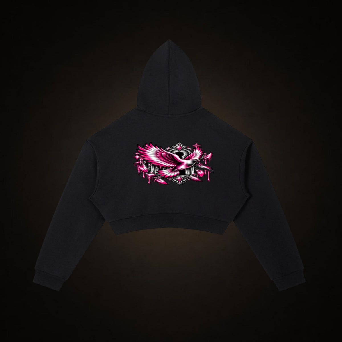 BLK Never Caged Cropped Zip Hoodie back