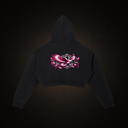 BLK Never Caged Cropped Zip Hoodie back