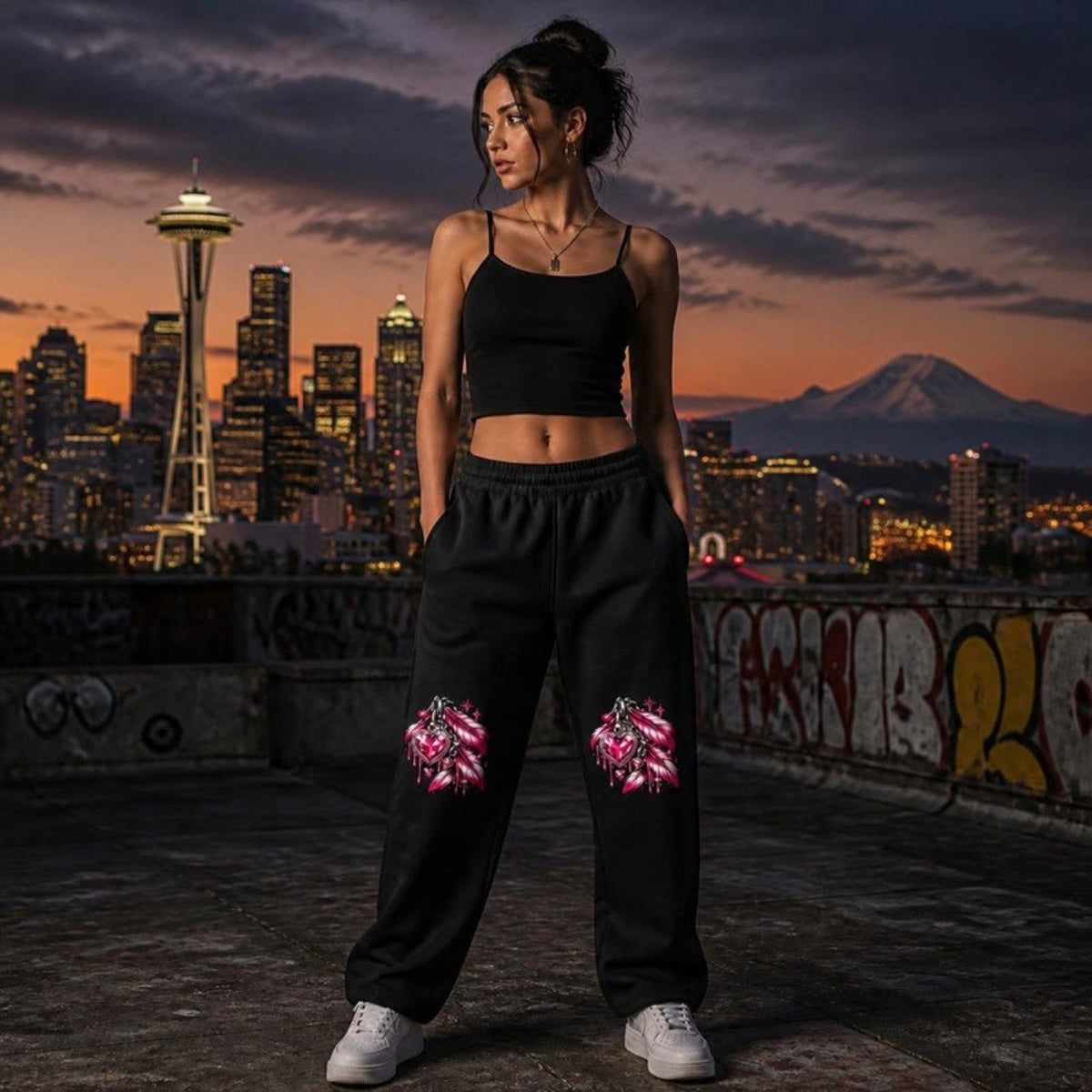 Never Caged Sweatpants on model