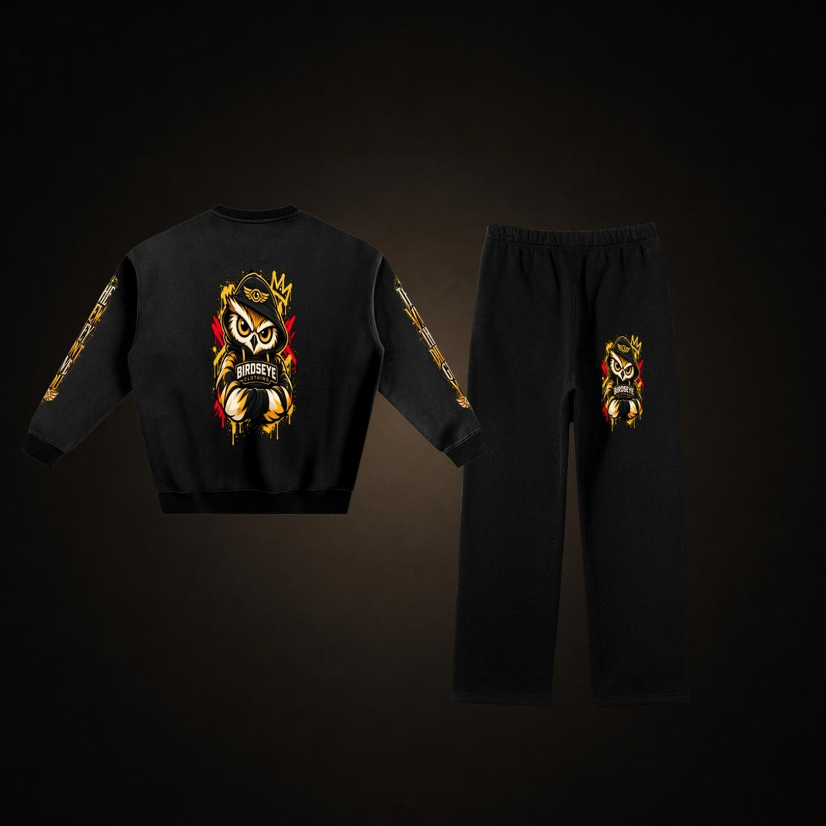 Night Owl Uniform – Straight-Leg – back view of both pieces
