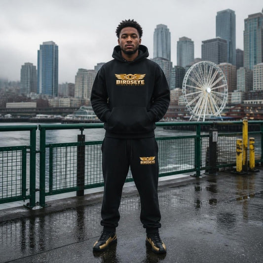 Unauthorized Airspace Uniform – full outfit on the Seattle waterfront