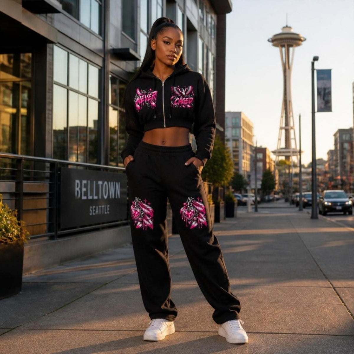 Never Caged Uniform – full outfit in Belltown, Seattle