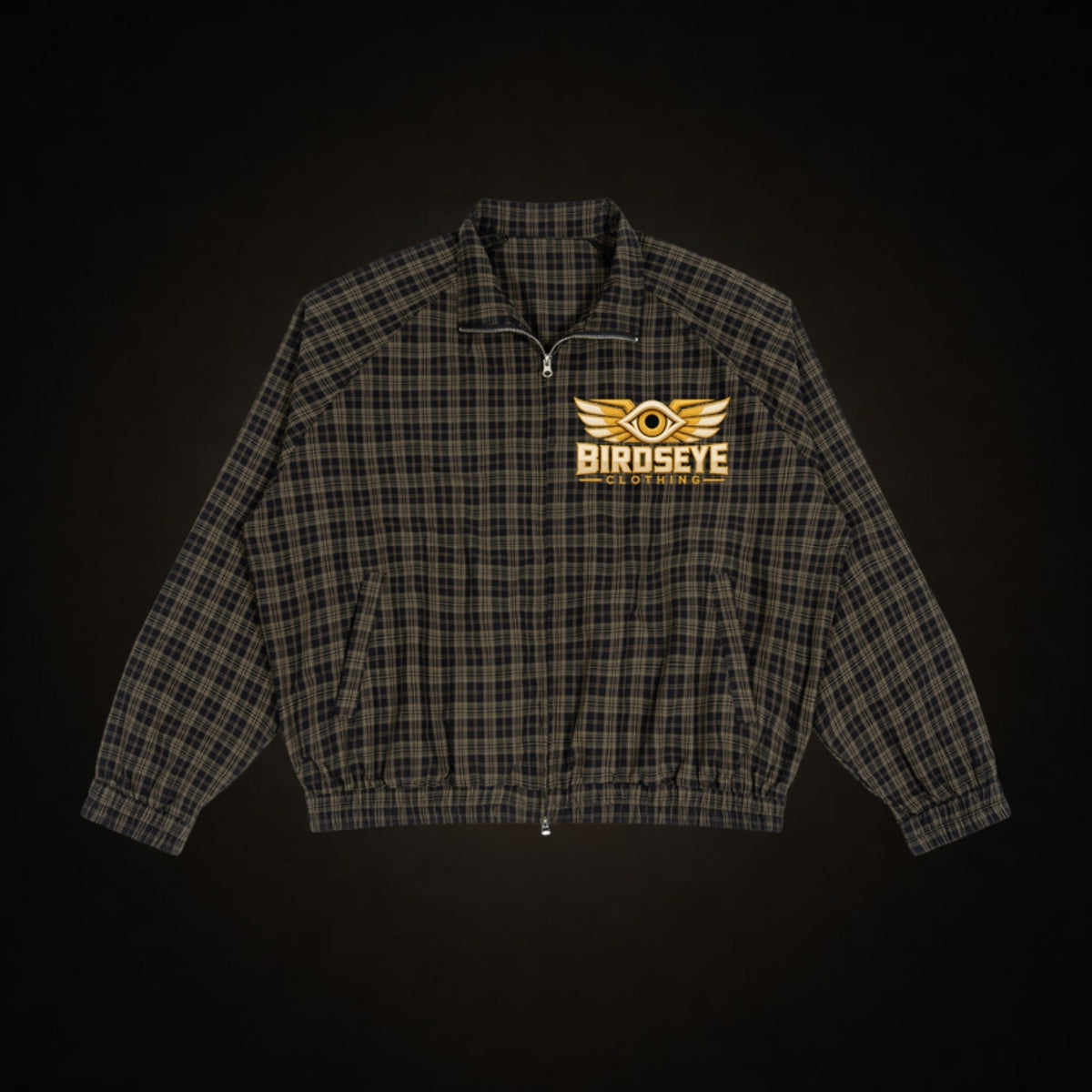 Birdseye Plaid Track Jacket