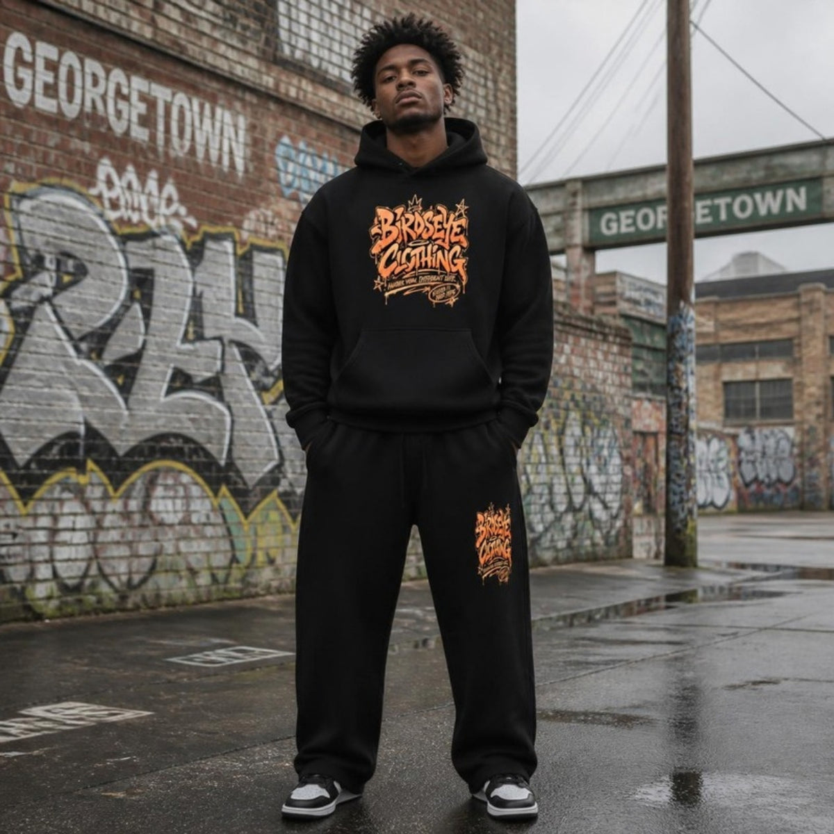 Birdseye Graffiti Uniform – full outfit in Georgetown, Seattle
