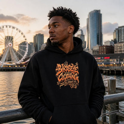 Birdseye Graffiti Hoodie on model
