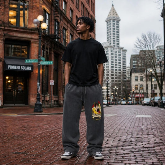 Fire Bird Washed Pants on model