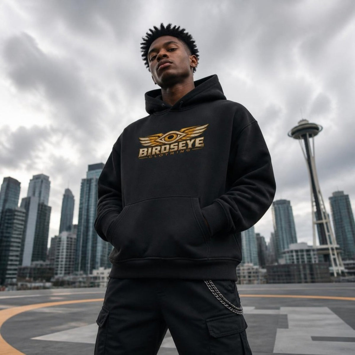 Unauthorized Airspace Hoodie on model