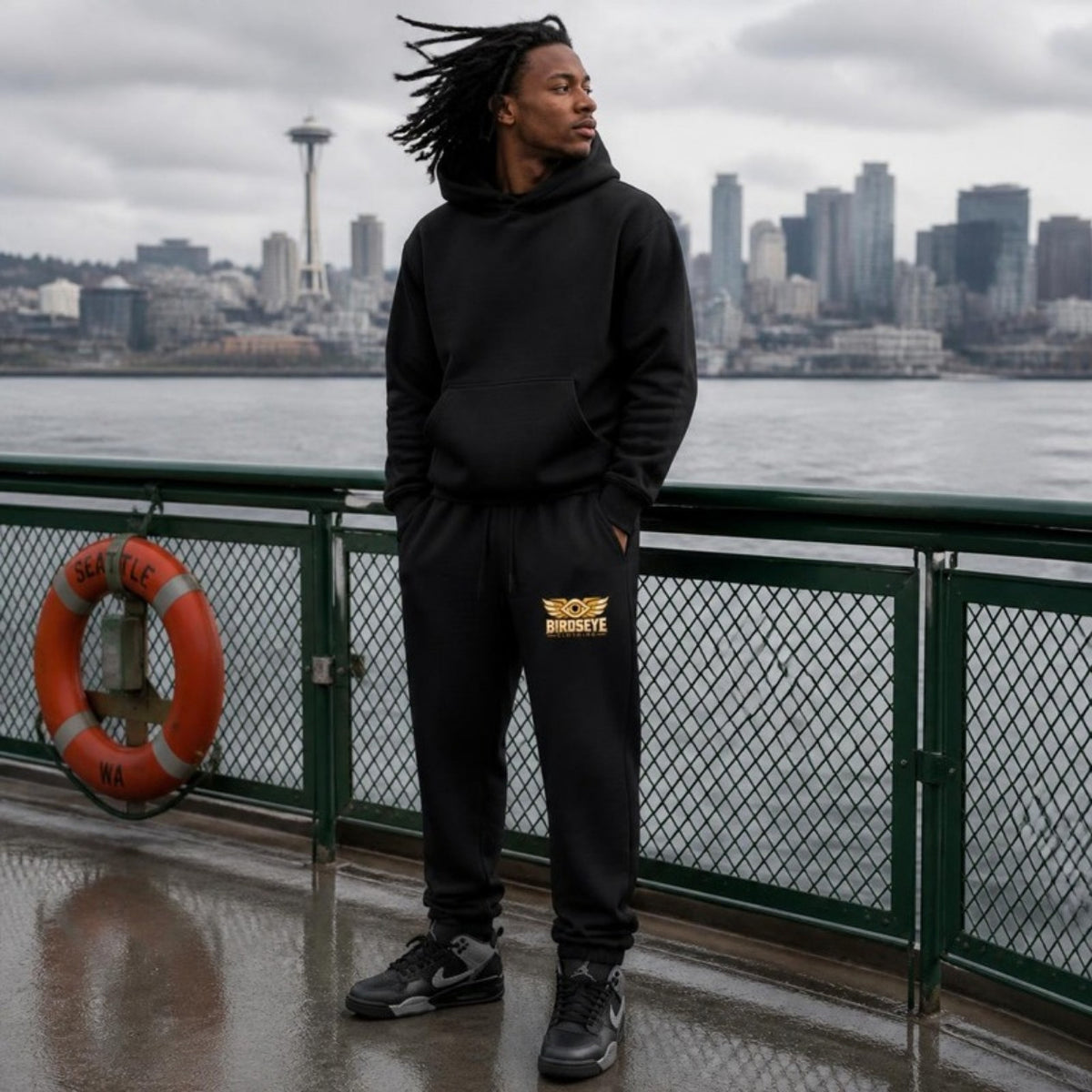 Unauthorized Airspace Joggers on model