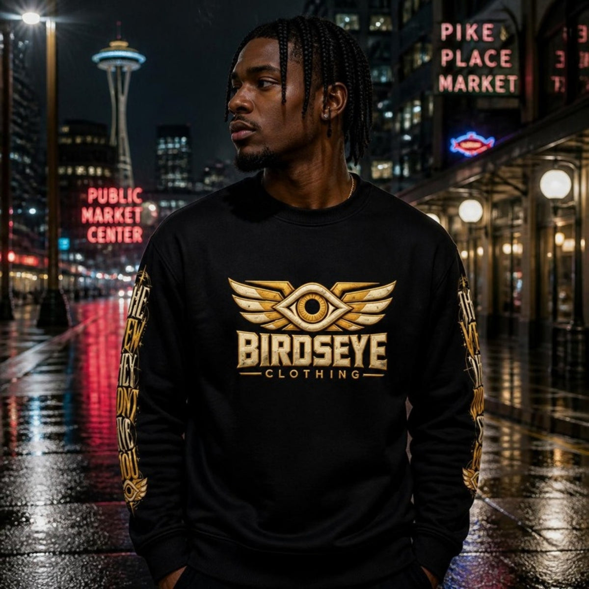 Night Owl Crewneck on model