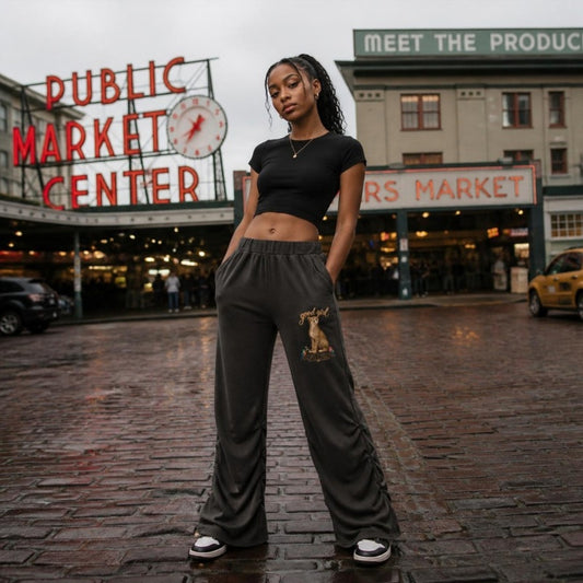 Good Girl Vibes Ruched Sweatpants on model