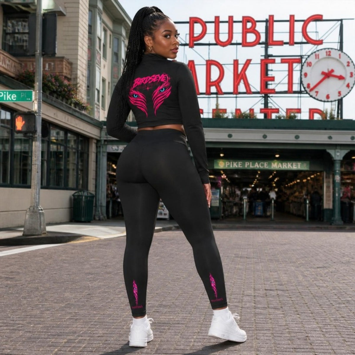 Pink Star Uniform back view at Pike Place Market, Seattle
