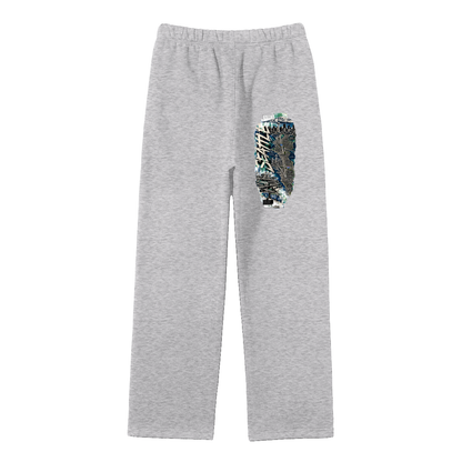 Unisex Solid Color Fleece Straight Leg Pants