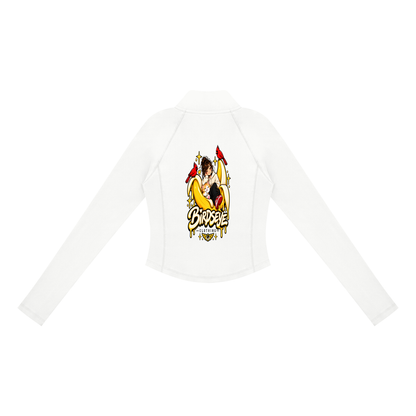 birdseye,streetwear,womensstreetwear,quarterzip,longsleeve,athleisure,fittedtop,graphictop,bananagirl,cardinal,seattlestreetwear,birdseyeclothing