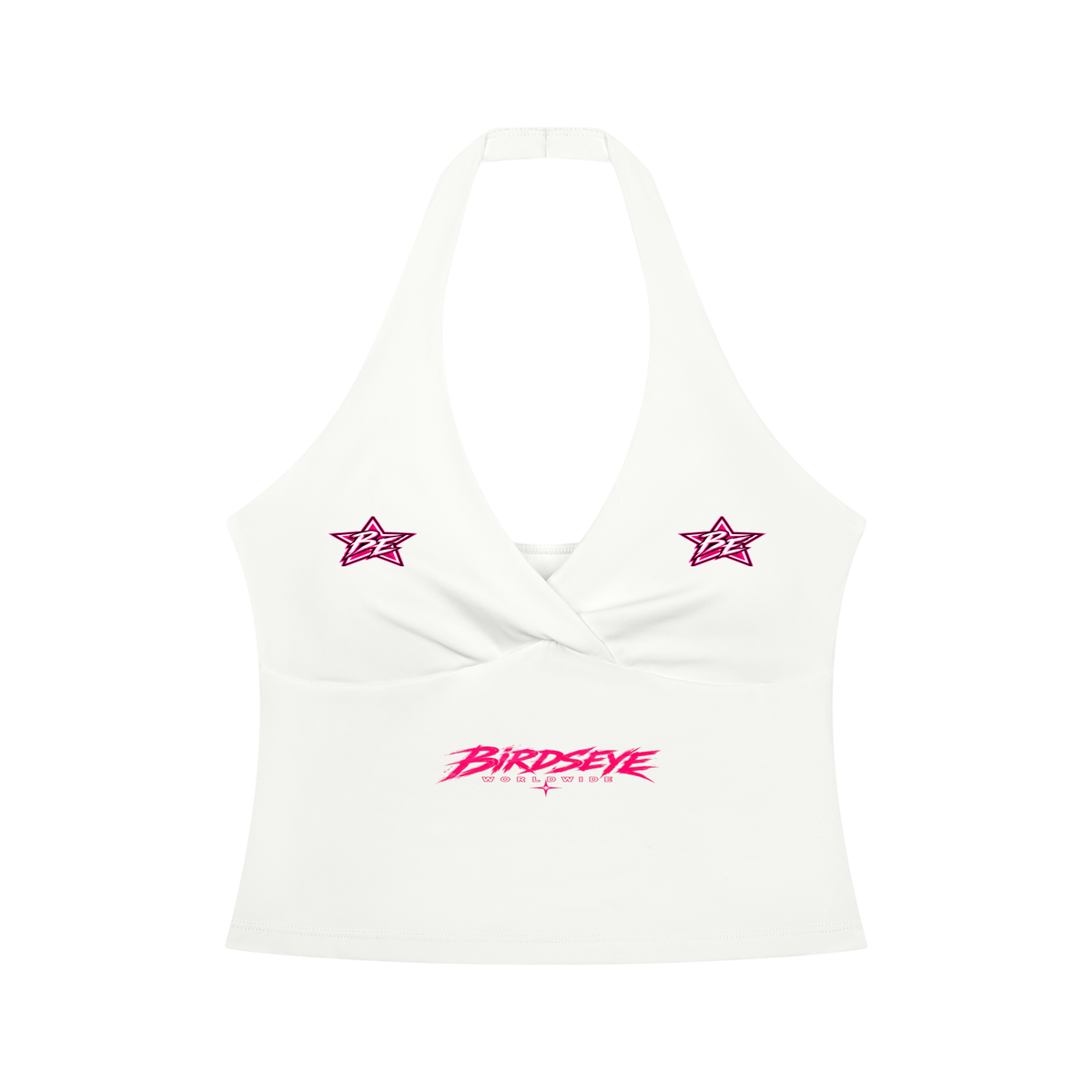 Birdseye Pink Star Halter Tank
