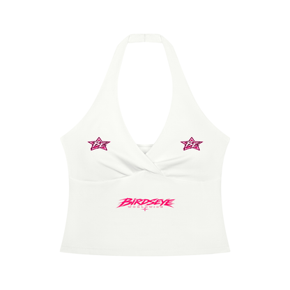 Birdseye Pink Star Halter Tank