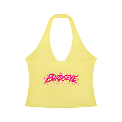 Birdseye Pink Star Halter Tank