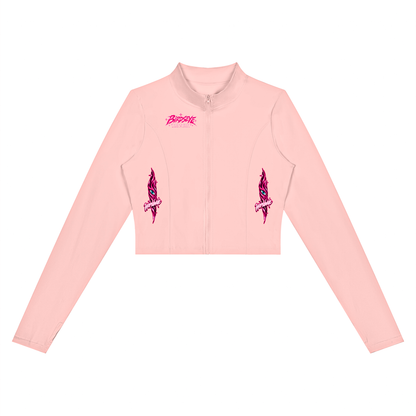 Birdseye Pink Star Crop Jacket