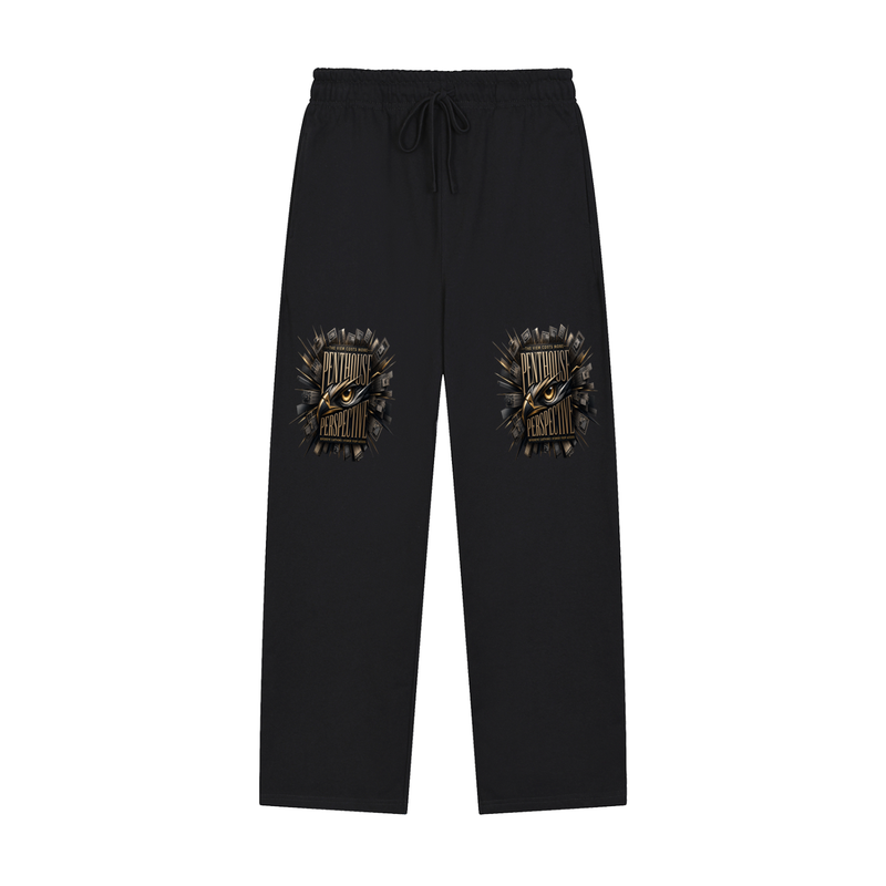 Penthouse Perspective Straight-Leg Sweatpants – Gold Eagle Eye Graphic