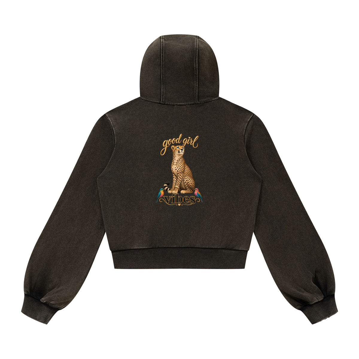 Good Girl Cheetah Zip Hoodie