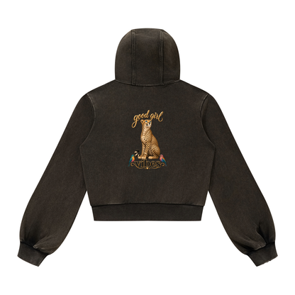 Good Girl Cheetah Zip Hoodie