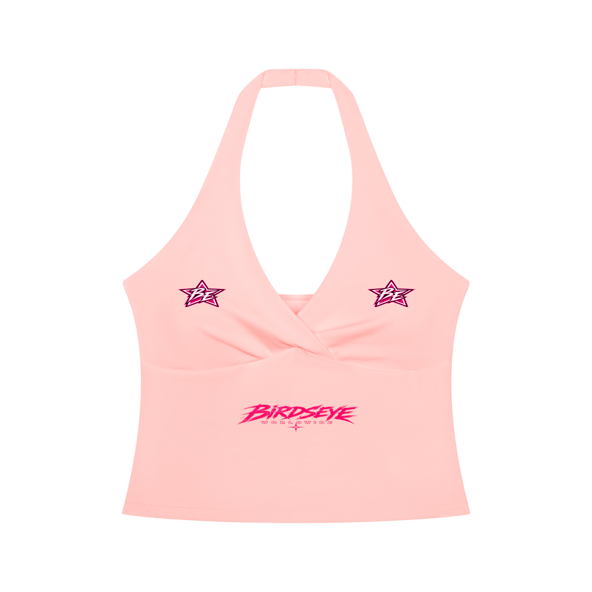 Birdseye Pink Star Halter Tank