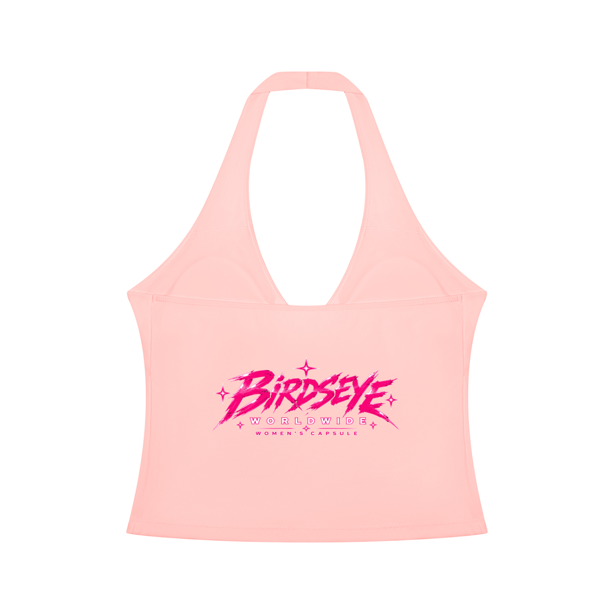 Birdseye Pink Star Halter Tank
