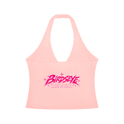 Birdseye Pink Star Halter Tank