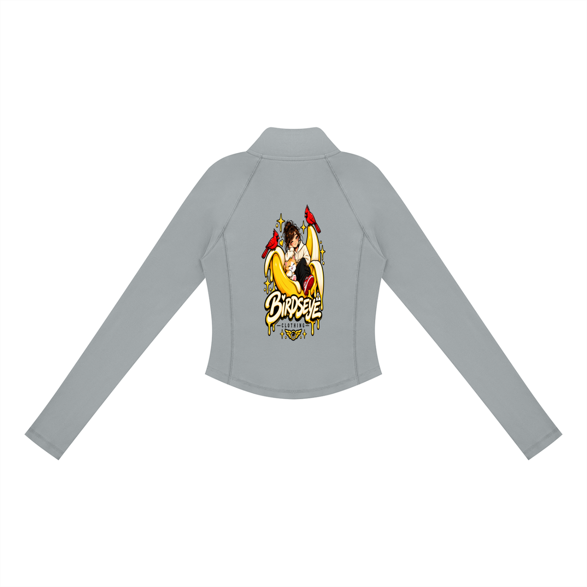 birdseye,streetwear,womensstreetwear,quarterzip,longsleeve,athleisure,fittedtop,graphictop,bananagirl,cardinal,seattlestreetwear,birdseyeclothing