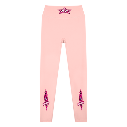 Birdseye Pink Star Leggings