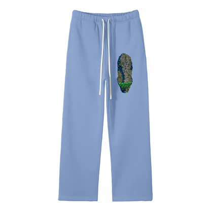 Unisex Solid Color Fleece Straight Leg Pants