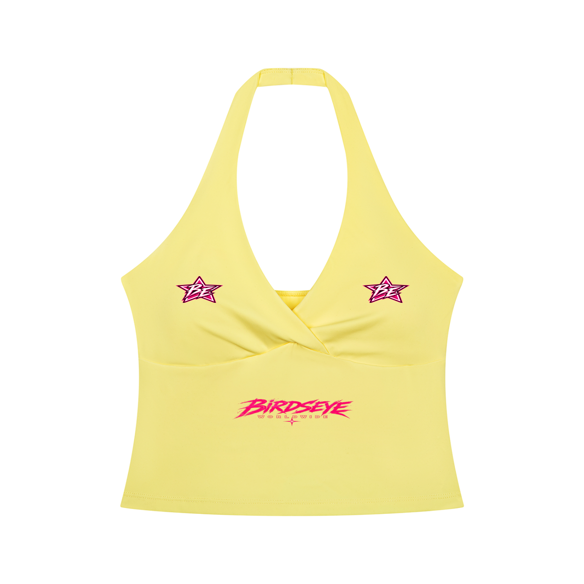 Birdseye Pink Star Halter Tank