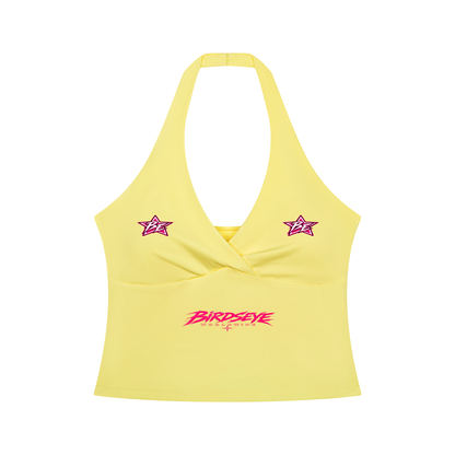 Birdseye Pink Star Halter Tank