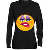 9 Ladies' Moisture-Wicking Long Sleeve V-Neck Tee