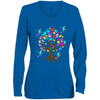 34 Love Tree  Ladies' Moisture-Wicking Long Sleeve V-Neck Tee