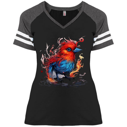 Birdseye "Blue Eye Bird" V-Neck Tee