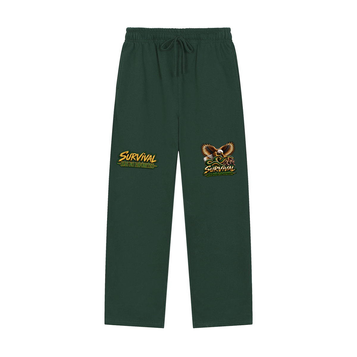Survival Has No Favorites Straight-Leg Sweatpants – Eagle vs Snake Graphic