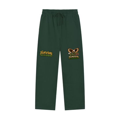 Survival Has No Favorites Straight-Leg Sweatpants – Eagle vs Snake Graphic