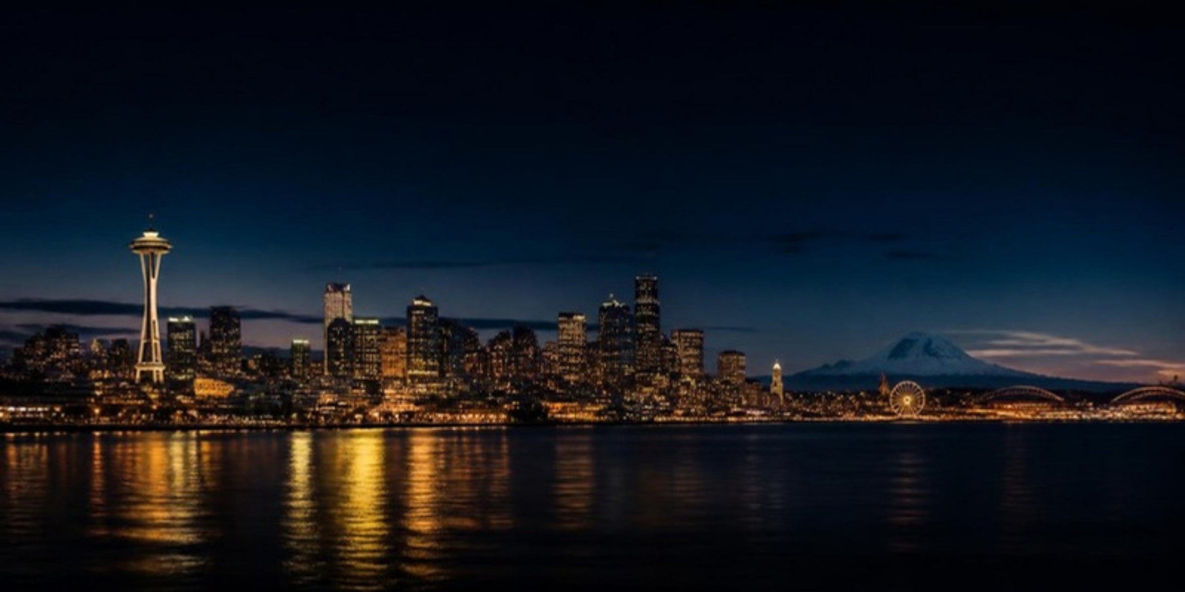 Seattle skyline at night