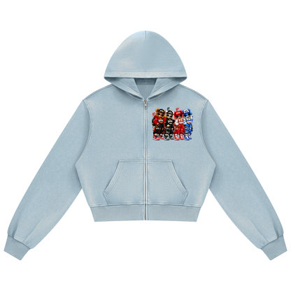 The Flock Women's Mineral Wash Zip Hoodie