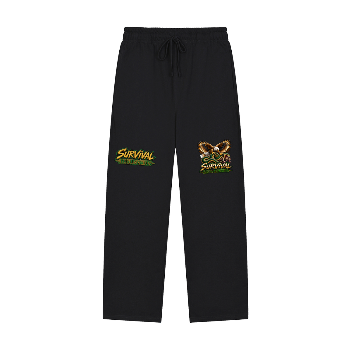 Survival Has No Favorites Straight-Leg Sweatpants – Eagle vs Snake Graphic