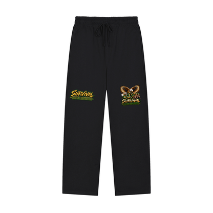 Survival Has No Favorites Straight-Leg Sweatpants – Eagle vs Snake Graphic