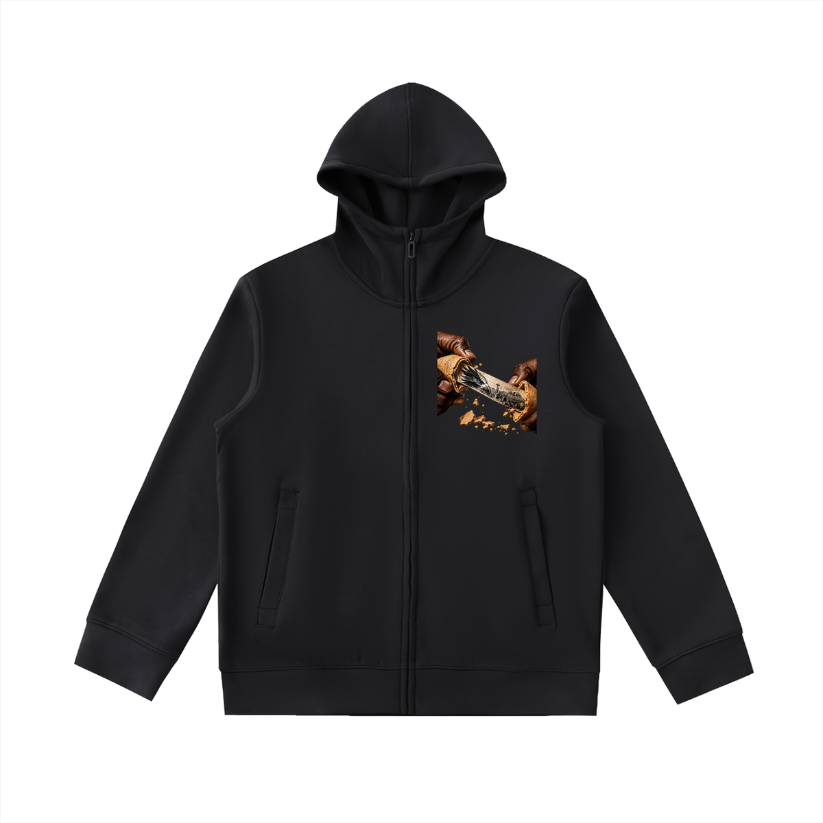 Paid In Full High-Neck Zip Hoodie