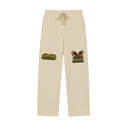 Survival Has No Favorites Straight-Leg Sweatpants – Eagle vs Snake Graphic