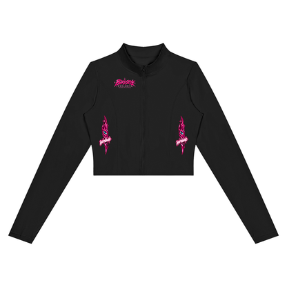 Birdseye Pink Star Crop Jacket