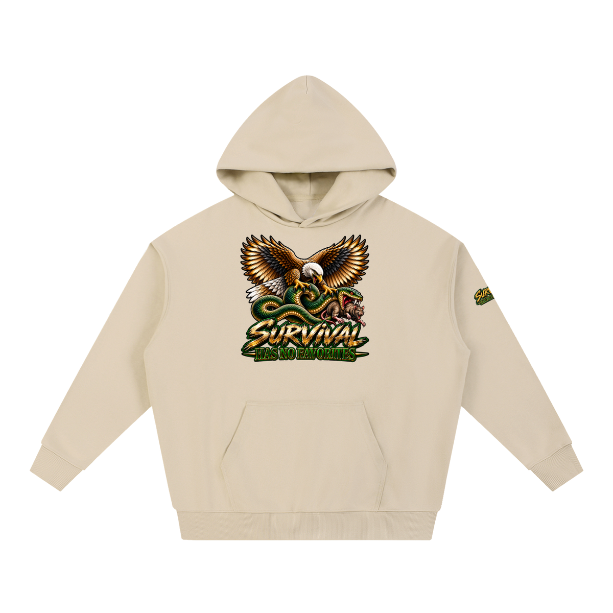 Survival Has No Favorites Heavyweight Hoodie – Eagle vs Snake Graphic