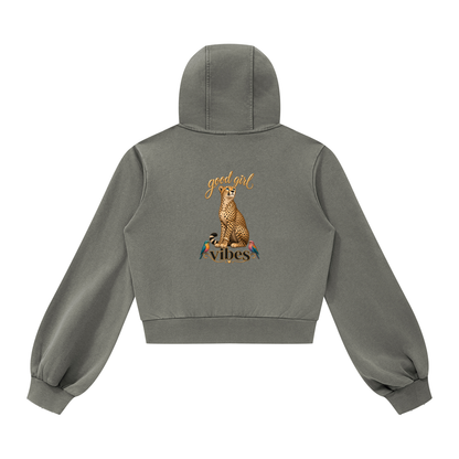 Good Girl Cheetah Zip Hoodie